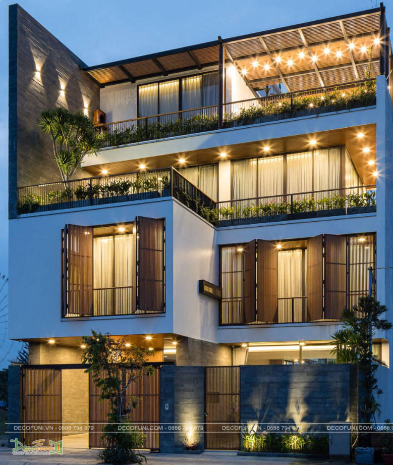 Mẫu thiết kế biệt thự phố 4 tầng diện tích 8x165m tại Tân Phú  Phan Kiến  Phát CoLtd