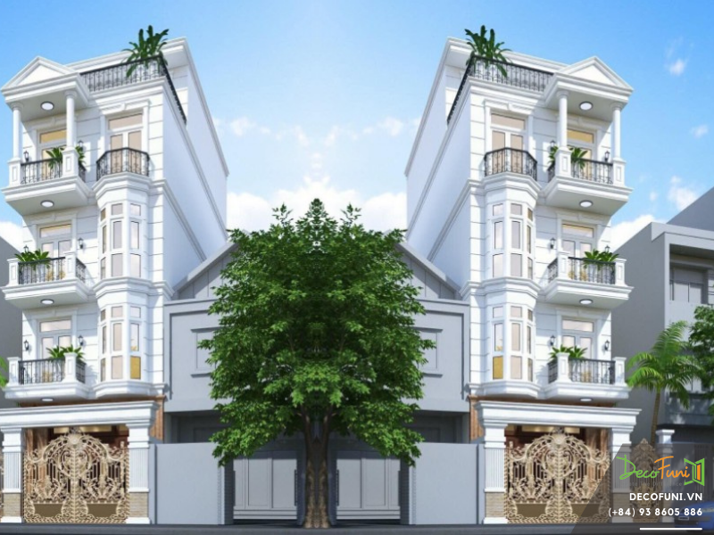 Giá thiết kế nhà phố 4 tầng tân cổ điển 2022